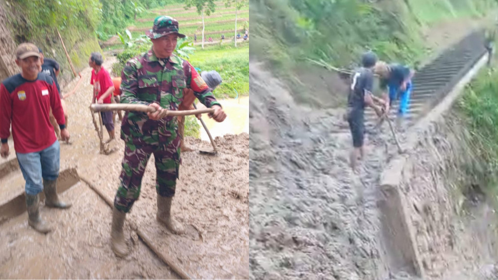 Longsor di Salawu Tasikmalaya: Akses ke Kampung Naga Tertutup Material, Satu Warung Terdampak