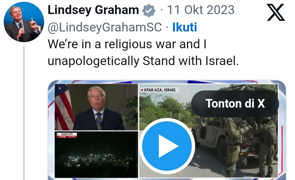 Senator AS Sebut Konflik Hamas dan Isreal Perang Agama, Kata Umat Kristen Arab: ‘Kamu Buta atau Munafik’