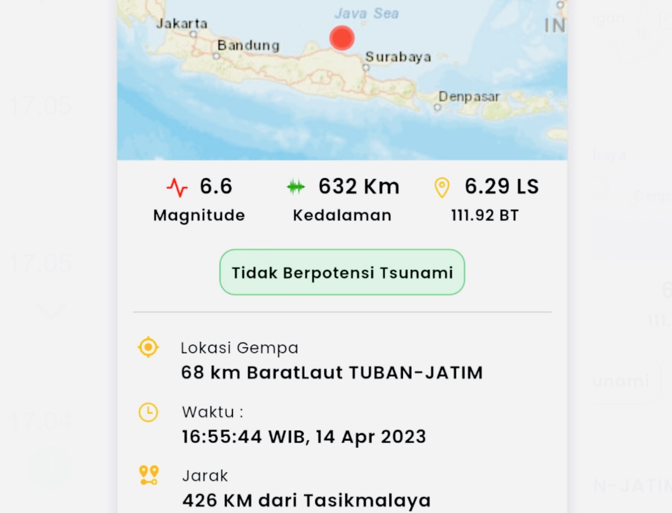 Getaran Gempa Tuban Terasa Hingga Pantai Selatan Cipatujah Tasikmalaya