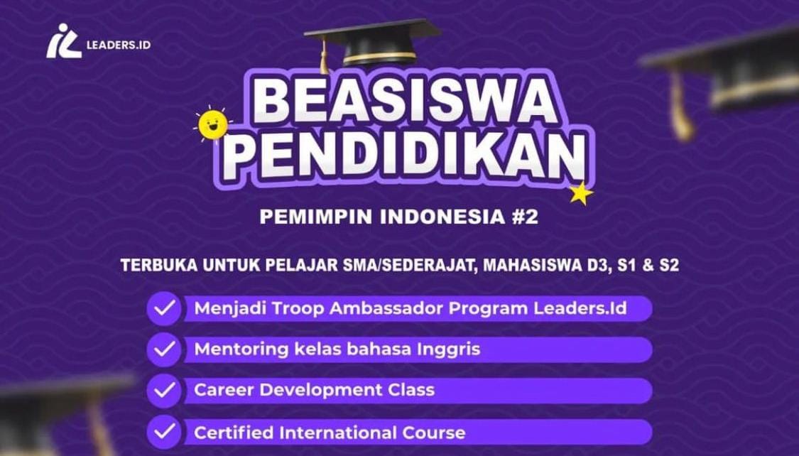 Beasiswa Pendidikan Pemimpin Indonesia Dibuka, Program Terbuka Bagi Siswa SMA Sederajat dan Mahasiswa, Simak!