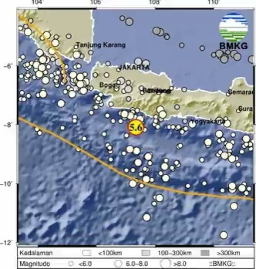 Getaran Gempa 114 Kilometer Barat Daya Kabupaten Garut Sampai ke Kota Tasikmalaya