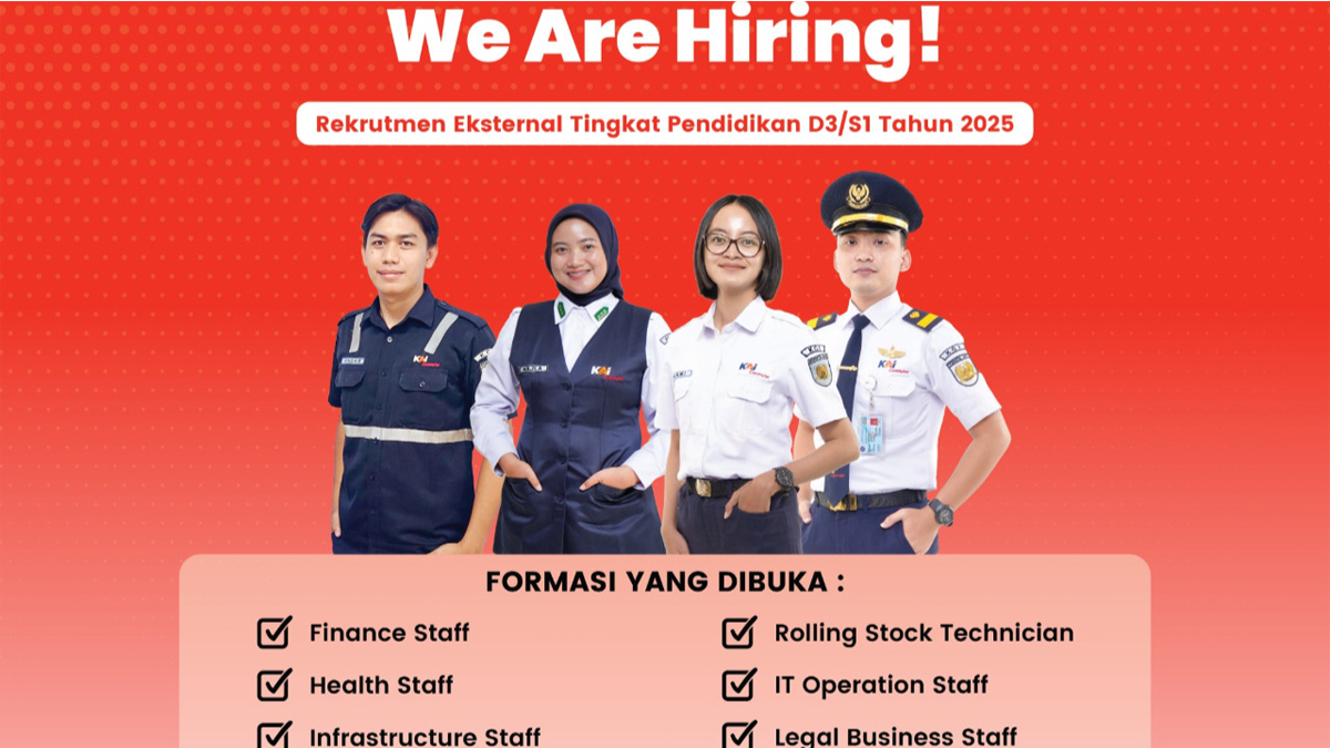 Cek Jadwal Lowongan Kerja KAI Commuter 2025, Dibuka 8 Posisi