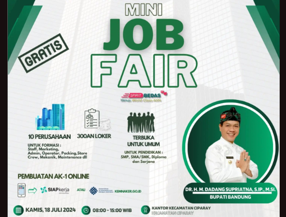 Besok Job Fair Bandung 2024 Digelar Gratis, Tersedia Lowongan Kerja untuk Lulusan SMP Hingga Sarjana