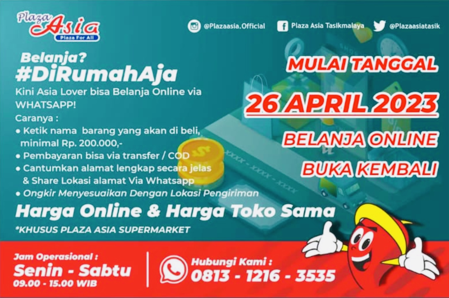 Belanja dari Rumah, Harga Toko Harga Online Sama Saja Cuma di Plaza Asia Tasik