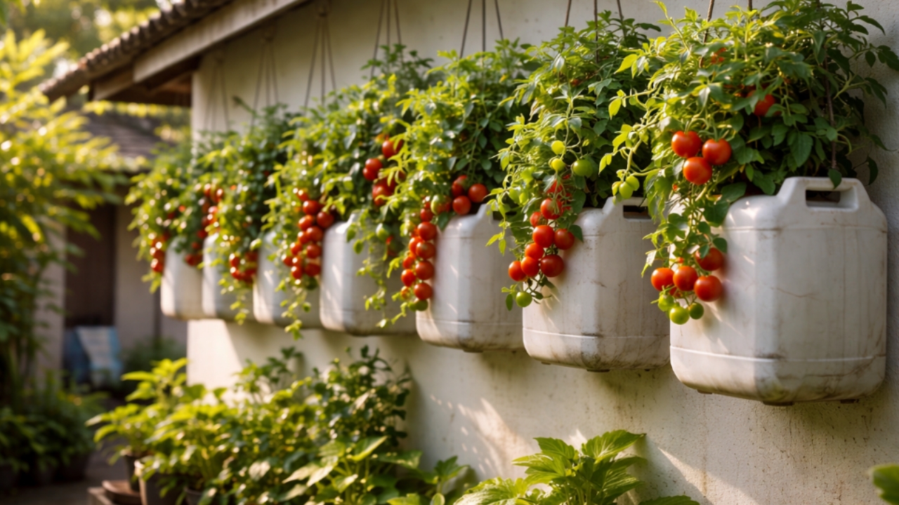 Tomat Subur di Dinding Rumah:  Ternyata Begini Trik Simpel Berkebun di Lahan Kecil Dengan Hasilnya Melimpah