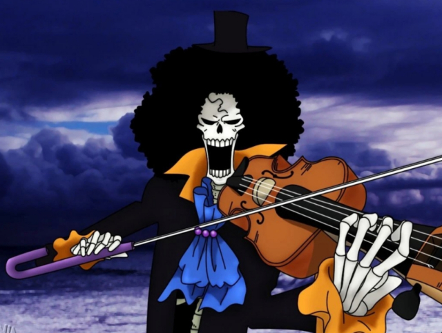 Brook si Musisi, Tengkorak Hidup Kru Kedelapan Bajak Laut Mugiwara di One Piece