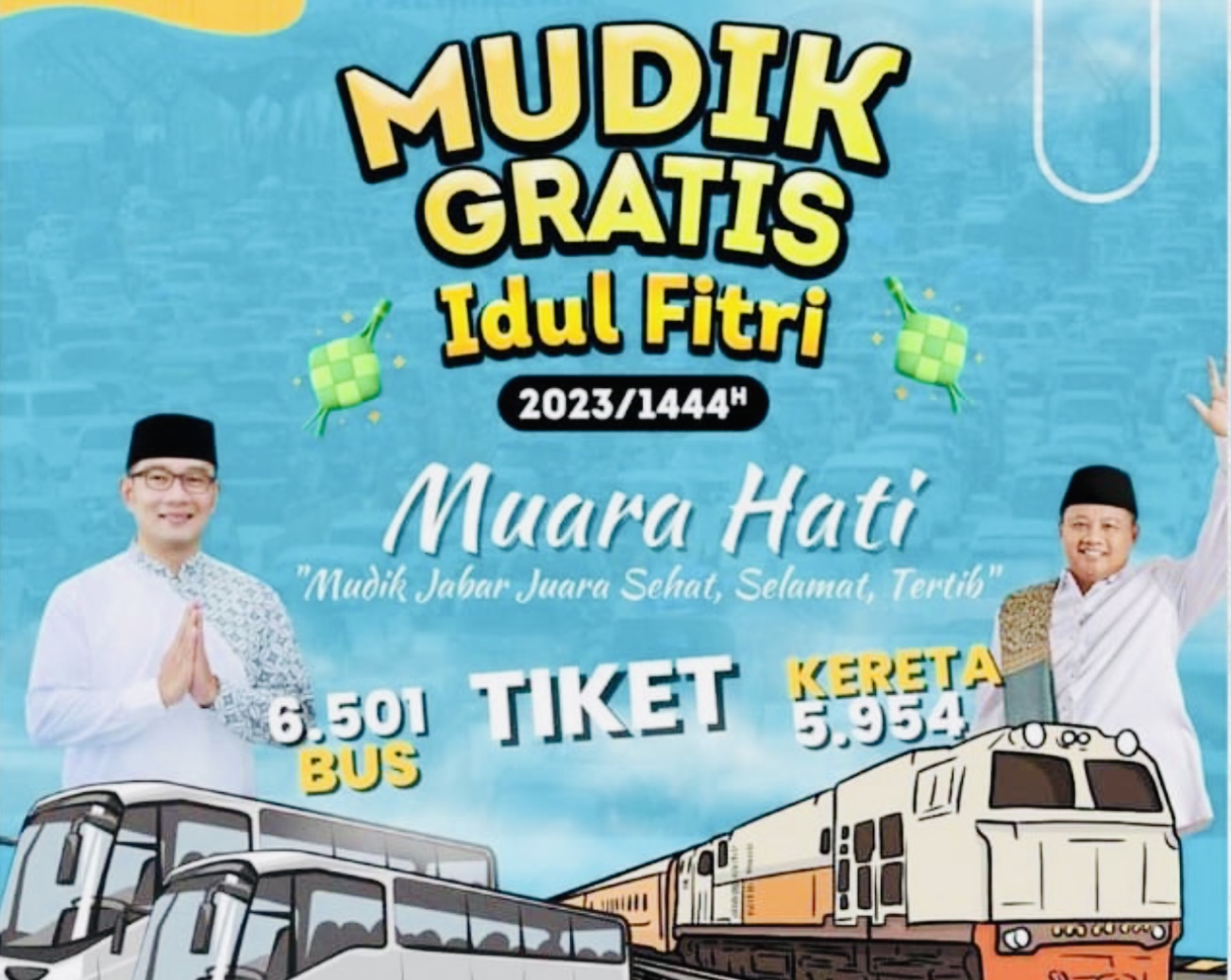 Mudik Jabar Juara Sehat, Selamat, Tertib, Sediakan Ribuan Tiket Bus dan Kereta Api