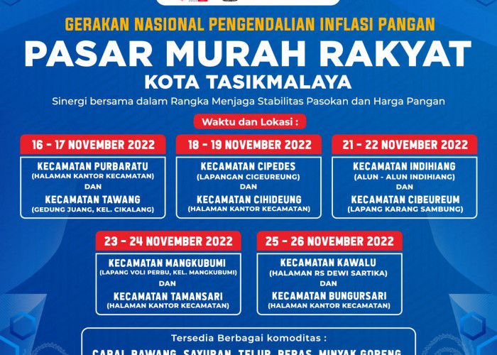 Yuk Belanja di Pasar Murah Rakyat, Digelar di 10 Kecamatan Mulai 16-26 November 2022