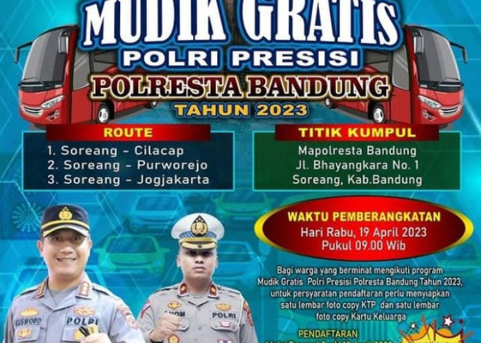 Pendaftaran Mudik Gratis Polresta Bandung 2023 Dibuka, 200 Pendaftar Pertama Langsung Berangkat