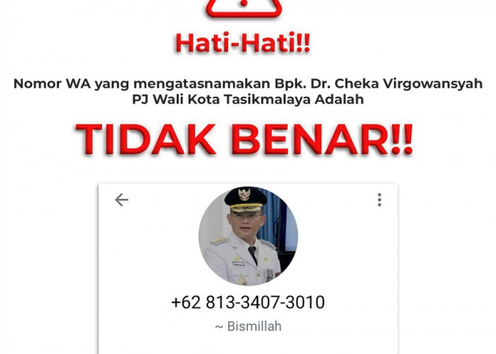 Pj Wali Kota Tasikmalaya Cheka Virgowansyah Angkat Bicara soal Namanya Dicatut Penipu Lewat WhatsApp