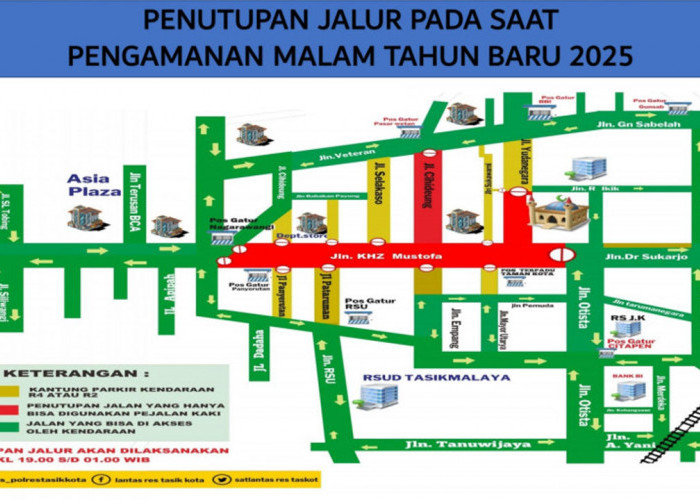 7 Jalan di Kota Tasikmalaya Ditutup, Tempat Parkir Aman, Pusat Keramaian Saat Malam Tahun Baru 2025