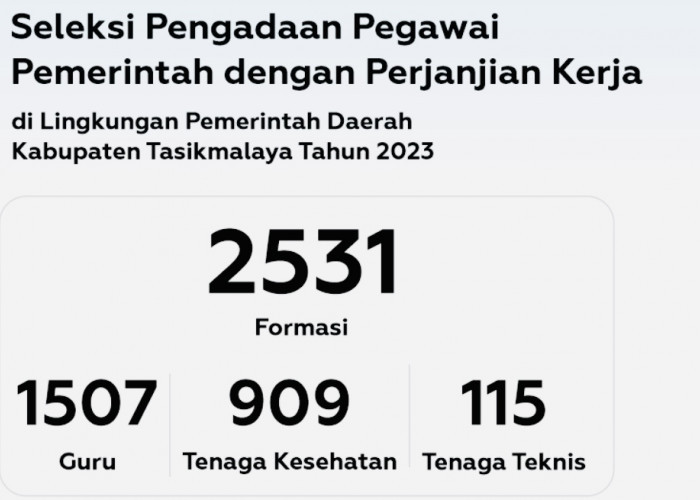 115 Orang PPPK untuk Tenaga Teknis Dibutuhkan di Pemkab Tasikmalaya, Cek Syarat Khusus dan Syarat Tambahannya