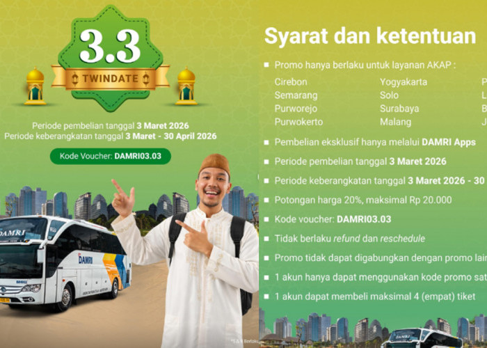 Cara Dapatkan Tiket DAMRI Diskon 20 Persen Agar Mudik Lebaran 2026 Hemat? Cek Rute dan Syaratnya!