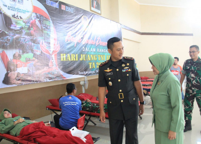 HUT ke-77 Hari Juang Kartika TNI AD, Kodim 0612/Tasikmalaya Bakti Sosial Donor Darah