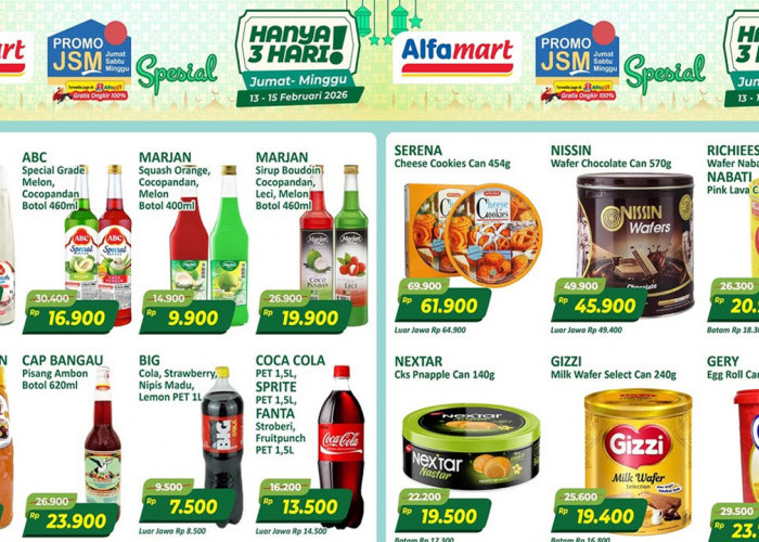 Promo JSM Alfamart 15 Februari 2026, Diskon Sirup dan Wafer Spesial Imlek Mulai Rp9 Ribuan