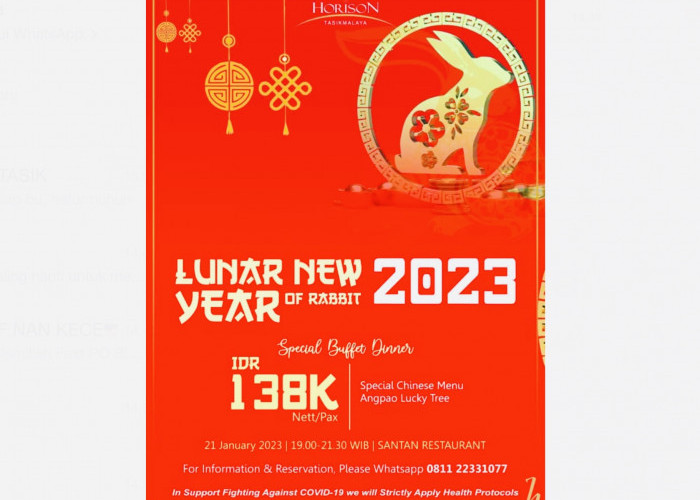 Lunar New Year Of The Rabbit 2023 ala Hotel Horison Tasikmalaya, Sediakan Menu All You Can Eat