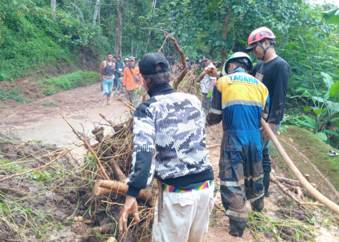 Tebing Setinggi 40 Meter Longsor di Tasikmalaya, Dua rumah Terdampak Jalan Tertutup Total 