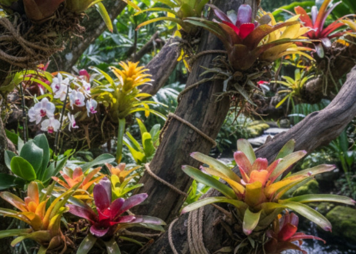 Tanaman Hias Bromelia Tumbuh Subur di Kayu Mati, Cara Praktis Bikin Taman Makin Estetik dan Bernilai Seni