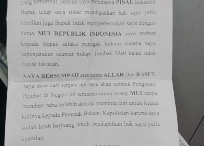 Rekam Jejak Pelaku Penembakan Kantor MUI, Rusak Fasilitas Kantor DPRD Lampung, Tulis Sumpah yang Kedua
