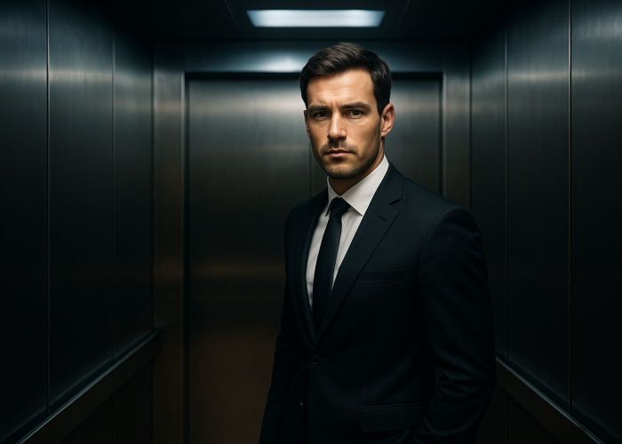 Prompt Gemini AI Viral Edit Foto di Lift, Tren Viral Bergaya Jas Hasil Realistis