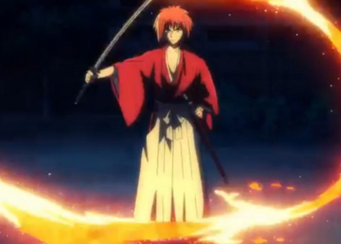 Pedang Sakabatou Battousai si Pembantai Vs Oniwabanshu di Rurouni Kenshin: Meiji Kenkaku Romantan Episode 9