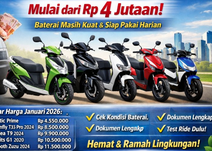 Cari Motor Listrik Murah? Ini Daftar Harga Bekas Februari 2026, Mulai Rp4 Jutaan
