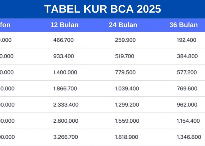 Cicilan Ringan! Cek Tabel Angsuran KUR BCA 2025 Pinjaman Rp 100 Juta
