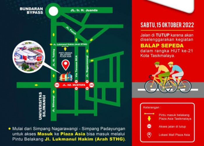 Jalan Jalur 2 HZ Mustofa Ditutup! Mau ke TMC dan Plaza Asia Lewat Mana? Perhatikan Rute Titik Rawan Macet