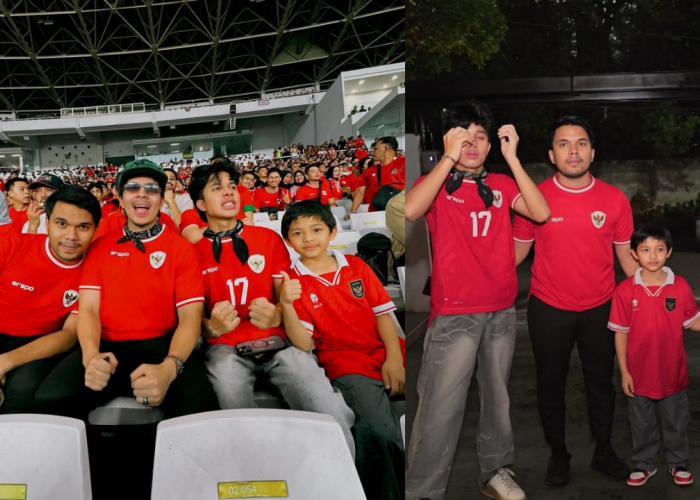 Keseruan Atta Halilintar Menyaksikan Timnas Indonesia vs Jepang Bersama Adik-Adiknya