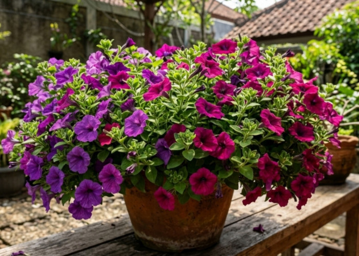 Petunia Berbunga Lebat di Pot, 5 Teknik Sederhana Agar Tanaman Penuh Kuncup Sepanjang Musim