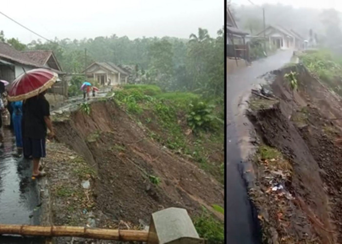 Longsor Sepanjang 30 Meter, Jalan Desa Sukahaji Ditutup untuk Mobil