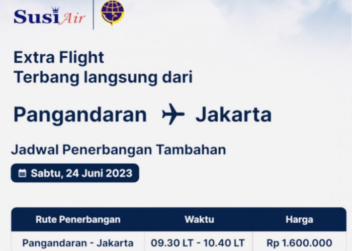 Extra Flight Nih! Penerbangan Rute Perjalanan Pangandaran-Jakarta, Jangan Lupa Cuma 1 Jam Ya