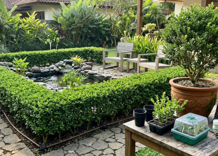 Dari Satu Indukan Jadi 40 Tanaman, Cara Hemat dan Aman Membuat Pagar Boxwood Sendiri