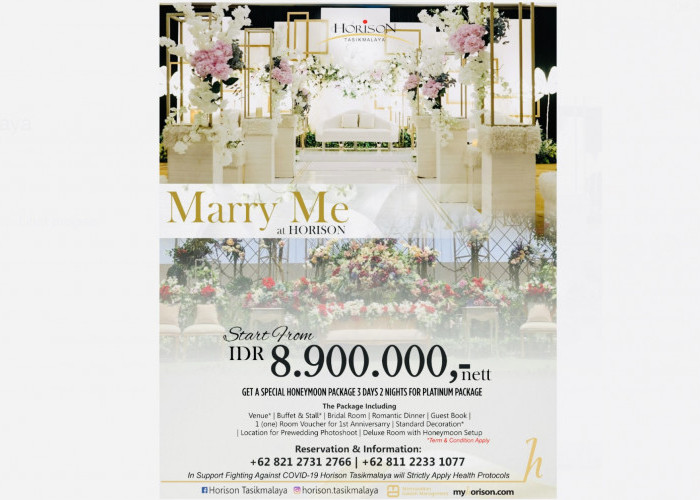 Wow Murah Banget Wedding Eksklusif dan Mewah Mulai Rp8,9 Jutaan Cuma di Hotel Horison Tasik
