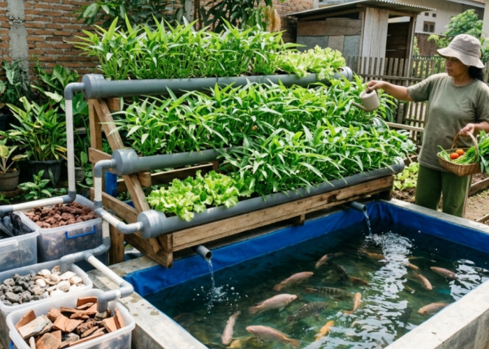 Cara Sederhana Bikin Akuaponik di Rumah, Panen Ikan dan Sayur Sekaligus