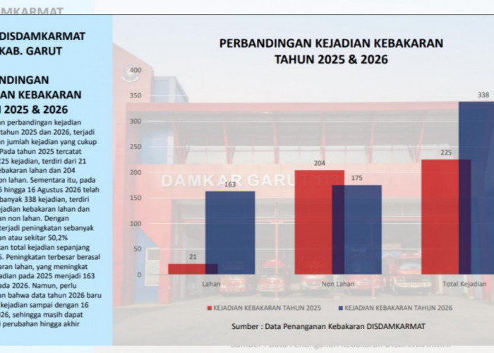Kebakaran Lahan Garut Melonjak 676 Persen, 338 Kasus Tercatat hingga Agustus 2026