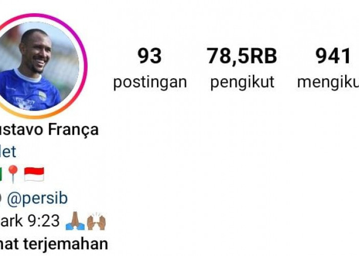 The Power of Bobotoh, Gustavo Franca Kaget Follower Instagramnya Melonjak Naik Setelah Gabung Persib Bandung