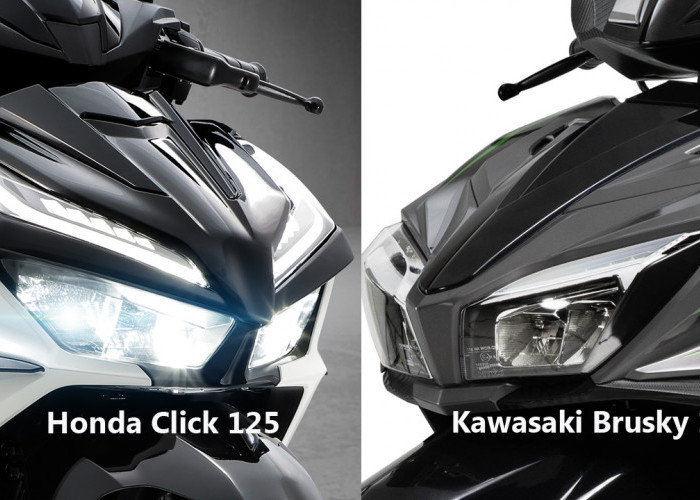 Bandingkan Spesifikasi Honda Click 125 vs Kawasaki Brusky 125, Kamu Pilih yang Mana?
