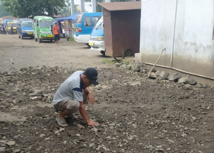 Sopir Angkutan Umum di Terminal Singaparna Tasikmalaya Swadaya Perbaiki Jalan Rusak, Pemerintah kemana?