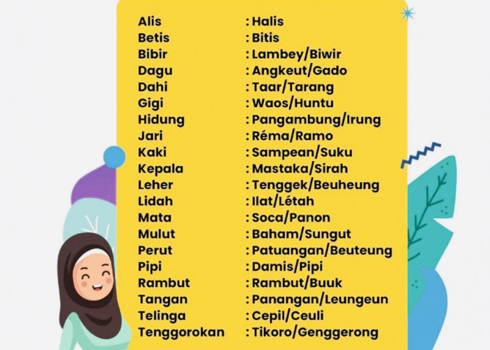 Belajar Bahasa Sunda dan Artinya, Mulai Anggota Tubuh dari Atas ke Bawah, Nama-nama Warna dalam Bahasa Sunda