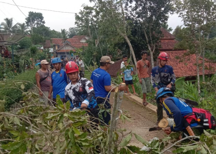 Puting Beliung Mengamuk di Tiga Desa, Warga Jatinagara Ciamis Kerja Bakti Atasi Badai Tanpa Perhatian