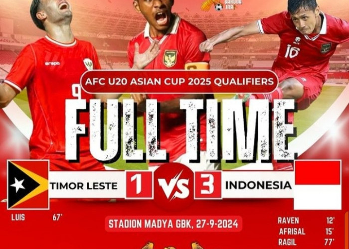 Full Time ! Skor Akhir Pertandingan Indonesia VS Timor Leste. Garuda Muda Berhasil Mengamankan Point.