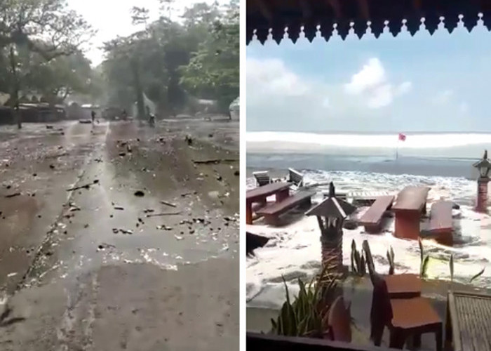 UPDATE: Gelombang Pasang Sapu Batu Hiu, Pangandaran