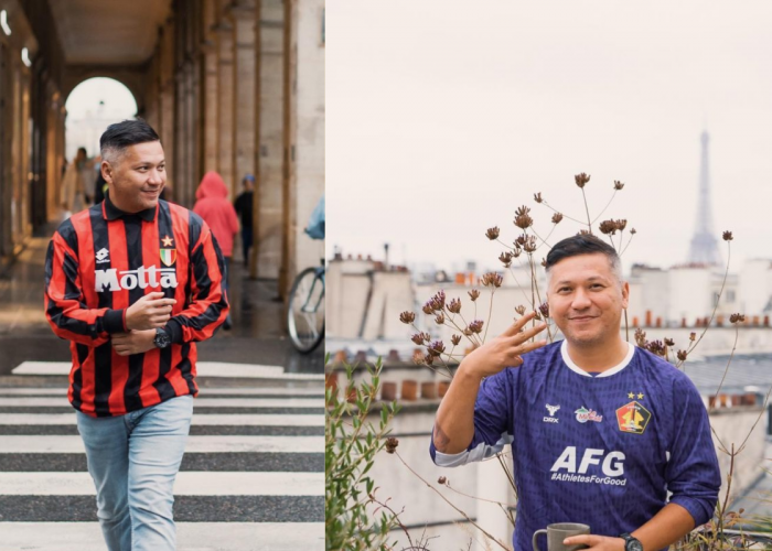 Keseruan Gading Marten Liburan di Paris dengan Jersey Persik dan AC Milan