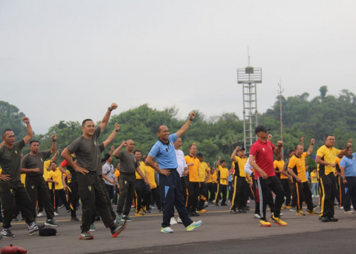 Perkuat Sinergitas Jelang Pemilu 2024, TNI dan Polri di Tasikmalaya Olahraga Bersama