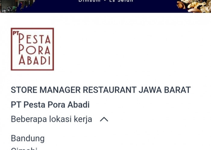 Wow, Mie Gacoan Buka Lowongan Kerja untuk Posisi Store Manager di Tasikmalaya, Bandung dan Cimahi