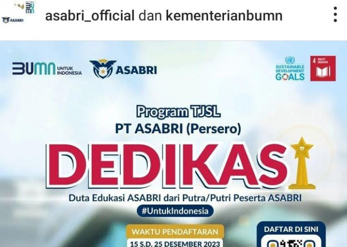 PT ASABRI Persero Buka Pendaftaran Program DEDIKASI, Terbuka Bagi Mahasiswa atau Fresh Graduate, Ini Linknya