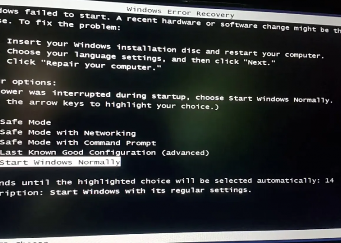 Cara Mengatasi Windows Error Recovery yang Muncul Setelah Menyalakan Laptop