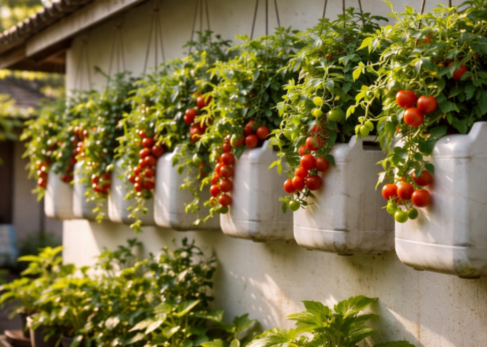Tomat Subur di Dinding Rumah:  Ternyata Begini Trik Simpel Berkebun di Lahan Kecil Dengan Hasilnya Melimpah