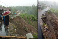 Longsor Sepanjang 30 Meter, Jalan Desa Sukahaji Ditutup untuk Mobil